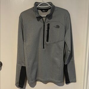 The North Face Gray and Black Quarter-Zip Pullover